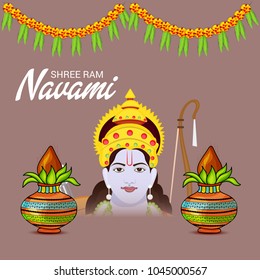 Vector illustration of a Religious Background for Shree Ram Navami.