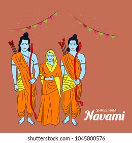 Vector illustration of a Religious Background for Shree Ram Navami.