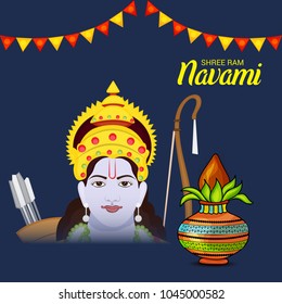 Vector illustration of a Religious Background for Shree Ram Navami.