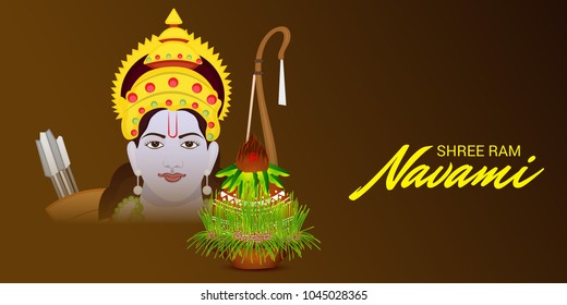 Vector illustration of a Religious Background for Shree Ram Navami.