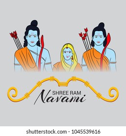 Vector illustration of a Religious Background for Shree Ram Navami.