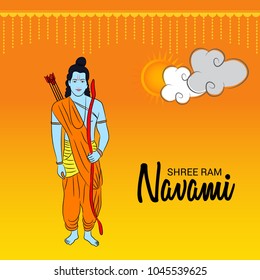 Vector illustration of a Religious Background for Shree Ram Navami.