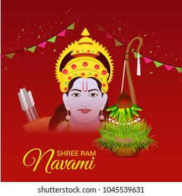 Vector illustration of a Religious Background for Shree Ram Navami.