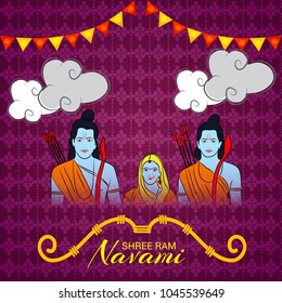 Vector illustration of a Religious Background for Shree Ram Navami.