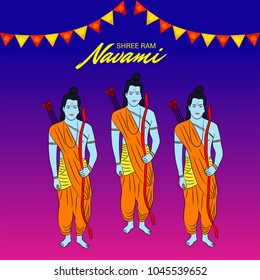 Vector illustration of a Religious Background for Shree Ram Navami.