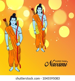 Vector illustration of a Religious Background for Shree Ram Navami.