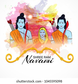 Vector illustration of a Religious Background for Shree Ram Navami.