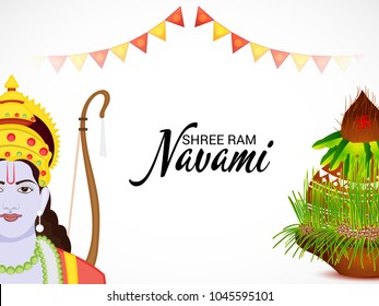 Vector illustration of a Religious Background for Shree Ram Navami.