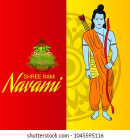 Vector illustration of a Religious Background for Shree Ram Navami.