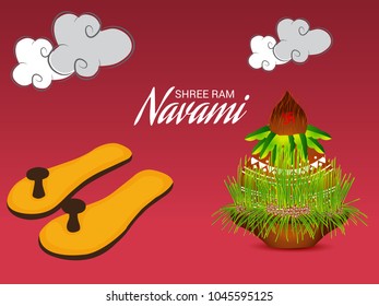 Vector illustration of a Religious Background for Shree Ram Navami.