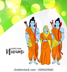 Vector illustration of a Religious Background for Shree Ram Navami.
