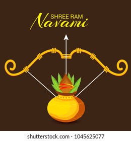 Vector illustration of a Religious Background for Shree Ram Navami.
