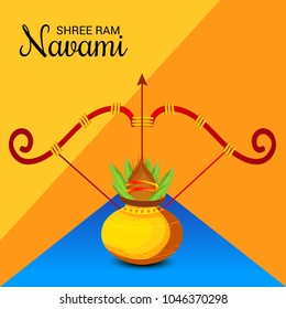 Vector illustration of a Religious Background for Shree Ram Navami.