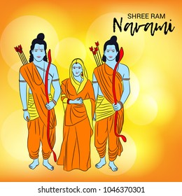 Vector illustration of a Religious Background for Shree Ram Navami.