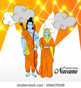 Vector illustration of a Religious Background for Shree Ram Navami.