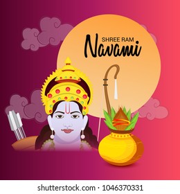 Vector illustration of a Religious Background for Shree Ram Navami.