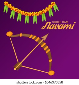 Vector illustration of a Religious Background for Shree Ram Navami.