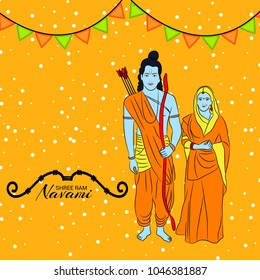 Vector illustration of a Religious Background for Shree Ram Navami.
