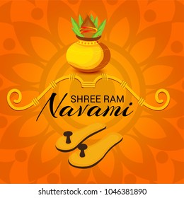 Vector illustration of a Religious Background for Shree Ram Navami.