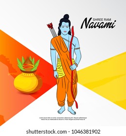 Vector illustration of a Religious Background for Shree Ram Navami.