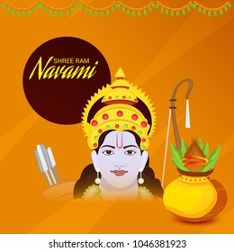 Vector illustration of a Religious Background for Shree Ram Navami.