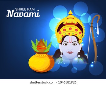 Vector illustration of a Religious Background for Shree Ram Navami.