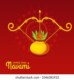 Vector illustration of a Religious Background for Shree Ram Navami.