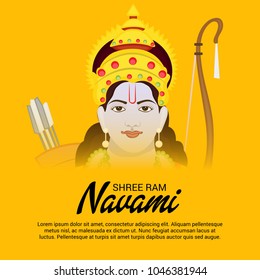 Vector illustration of a Religious Background for Shree Ram Navami.