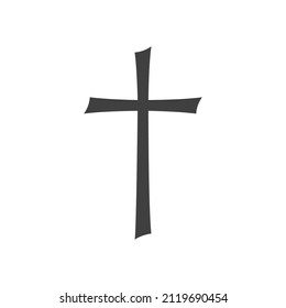 Vector illustration of a religious cross on a white background. Christian cross. Cross of Christ.