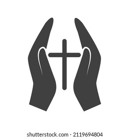 Vector illustration of a religious cross on a white background. Christian cross. Cross of Christ.