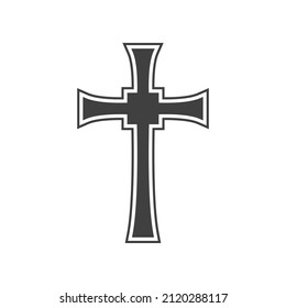 Vector illustration of a religious cross on a white background. Christian cross. Cross of Christ.