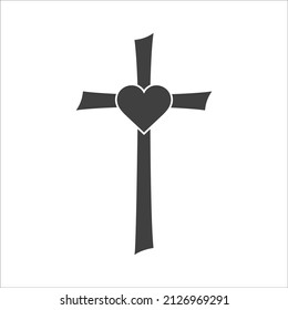 Vector illustration of a religious cross on a white background. Christian cross. Cross of Christ.