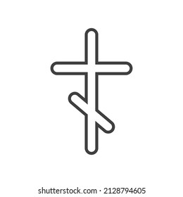 Ilustración vectorial de una cruz religiosa sobre un fondo blanco. Cruz cristiana. Cruz de Cristo.