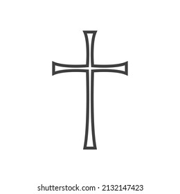 Vector illustration of a religious cross on a white background. Christian cross. Cross of Christ.