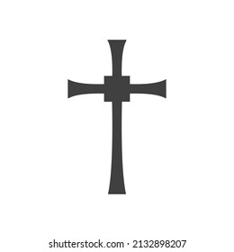 Vector illustration of a religious cross on a white background. Christian cross. Cross of Christ.