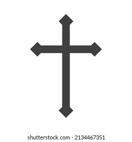 Vector illustration of a religious cross on a white background. Christian cross. Cross of Christ.