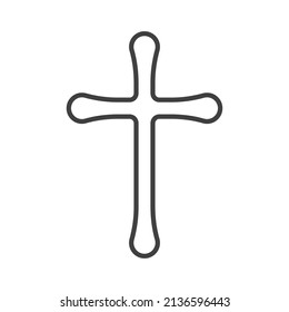 Vector illustration of a religious cross on a white background. Christian cross. Cross of Christ.