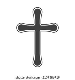 Vector illustration of a religious cross on a white background. Christian cross. Cross of Christ.