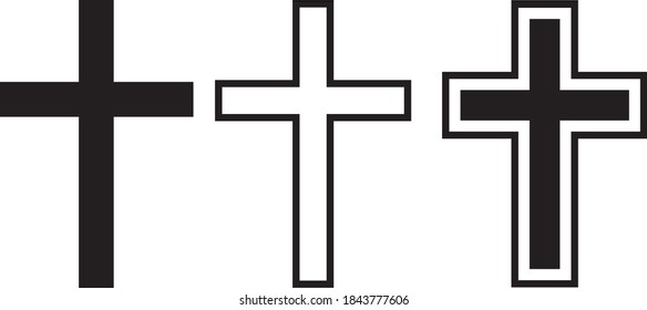 Vector illustration of the religious crosses