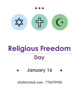 vector illustration for religious freedom day in January