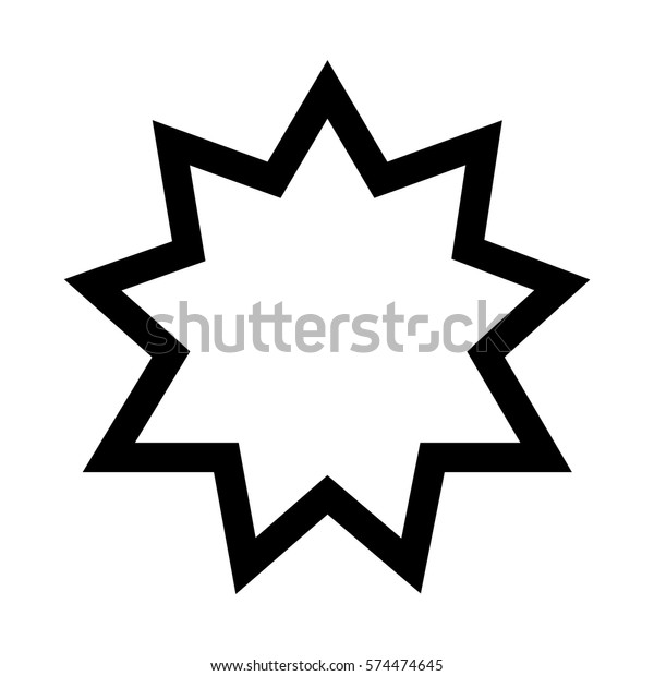 Vector Illustration Religious Nine Pointed Star Stock Vector (Royalty ...