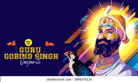 Vector Illustration Of Remembering The Sikh Guru Gobind Singh Jayanti