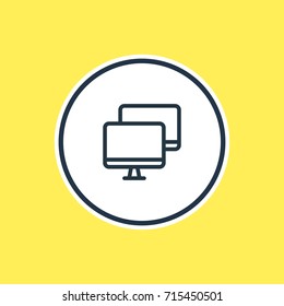 Vector Illustration Of Remote Outline. Beautiful Internet; Web Element Also Can Be Used As Distant Element.