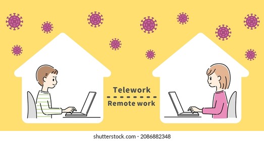 Vector illustration of remote work.