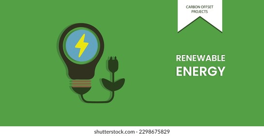 Ilustración vectorial del concepto de energía renovable. 