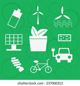 Vector illustration with renewable energy elements