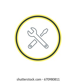 Vector Illustration Of Repair Outline. Beautiful User Element Also Can Be Used As Maintenance Element.