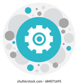 Vector Illustration Of Repair Symbol On Cogwheel Icon. Premium Quality Isolated Gear Element In Trendy Flat Style.
