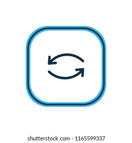 Vector illustration of repeat icon line. Beautiful arrows element also can be used as update icon element.