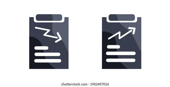 vector illustration of report icon fluctuating income or expense.  illustrations for business, finance, treasurer, cashier, finance manager.  flat minimalist design eps 10